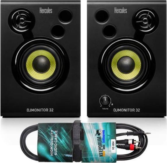 Actual product image Hercules DJ Monitor 32 speakers with audio cable (Active, Pair, 2x 15 W)