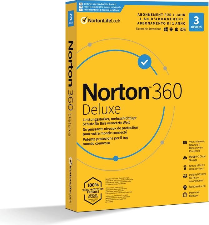 Actual product image Norton 360 Deluxe (3 User, 12 months)