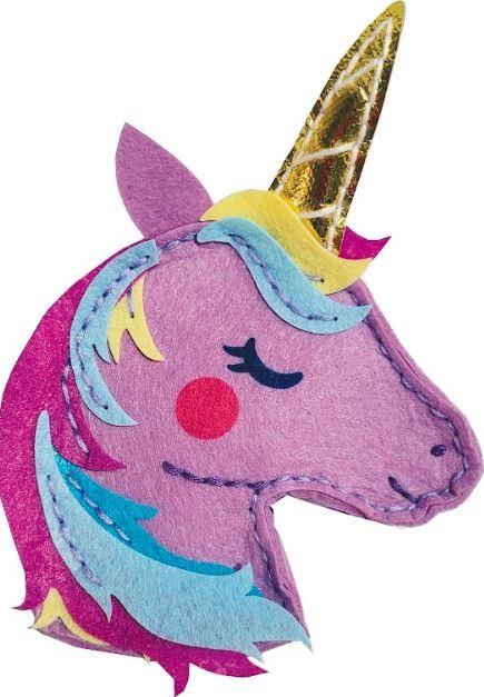Stnux Rinkinys kreative Geldbörse Einhorn lila Handarbeit aus Filz