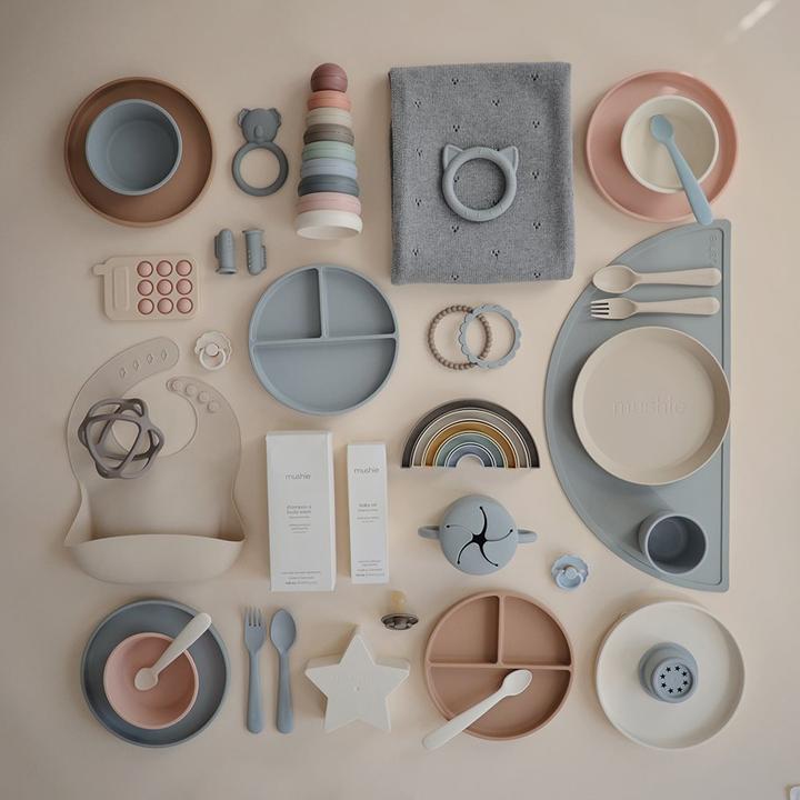 Actual product image Mushie Classic Silicone Plate Al