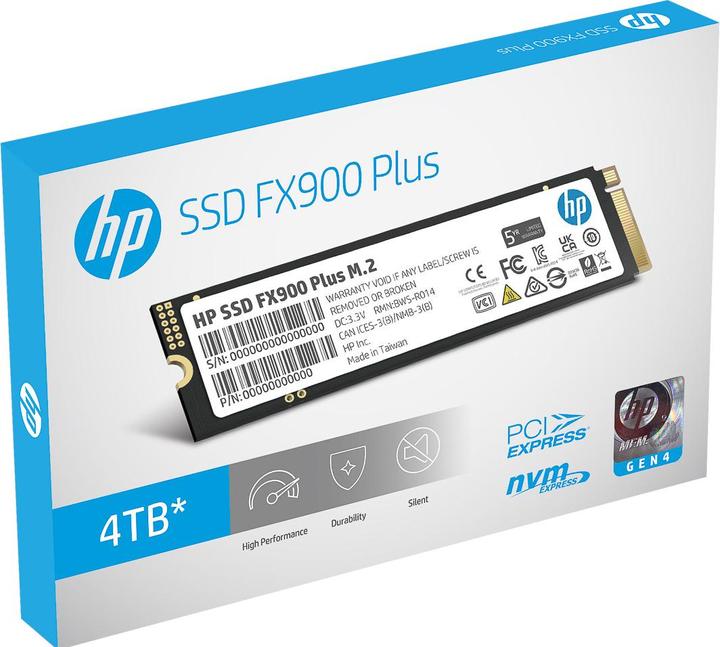 Actual product image HP SSD FX900 PLUS 4TB (4000 GB, M.2 2280)