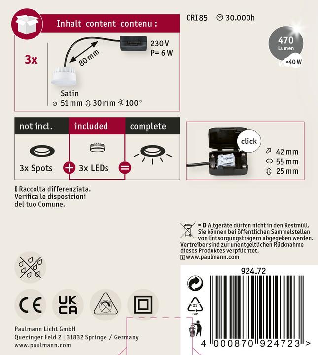 Image du produit Paulmann Coin Choose Set de 3 pièces (470 lm)