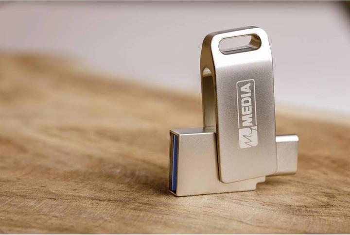 Produktbild MyMedia USB 3.2 OTG Stick 128GB, Typ A-C, My Dual, silber (128 GB, USB-A, USB-C)