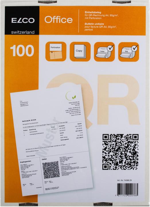Actual product image Elco Invoice form for QR invoices (100 x)