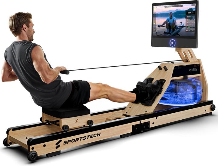 (Set-A) Sportstech Rudergerät AquaElite OAK