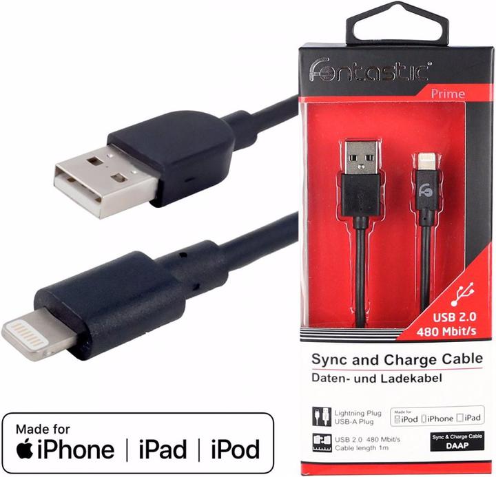 Actual product image fontastic Prime USB A - Lightning (1.20 m, USB 2.0)
