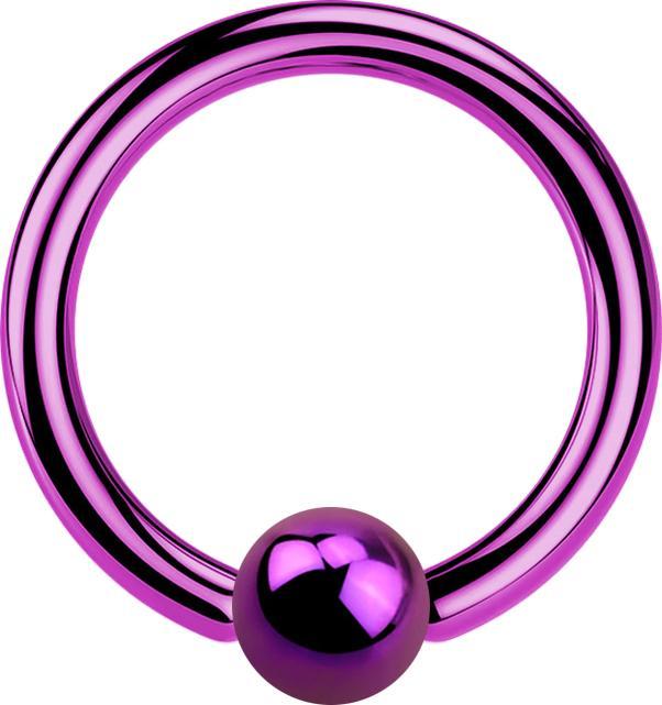 Actual product image Star Piercing Micro Ball Closure Ring purple with titanium layer (Surgical steel 316L, without brass)