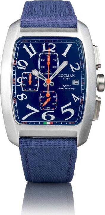 Produktbild Locman Italy Herrenuhr Sport Anniversary Chrono blau Ref. 0470 (Chronograph, 37 mm)