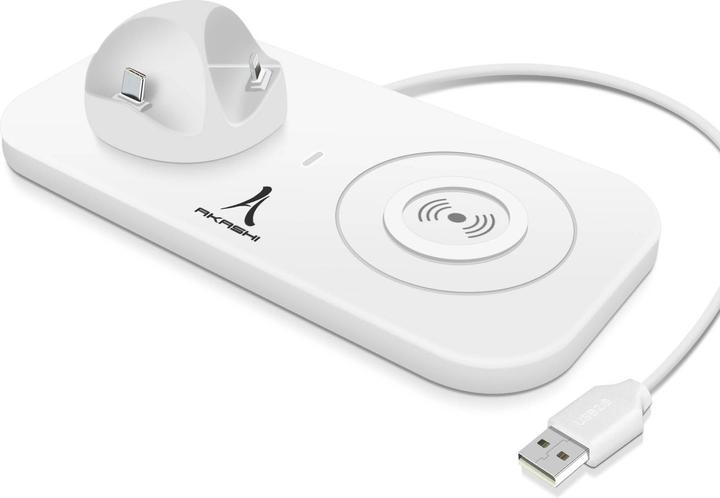 Actual product image Akashi USB-C / Lightning / Micro-USB / QI 4-in-1 charging station (10 W)