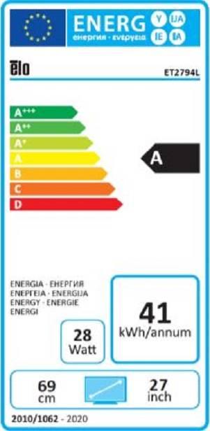 Energie-Label ēlo ET2794L OPEN FRAME MONITOR (1920 x 1080 Pixel, 27")