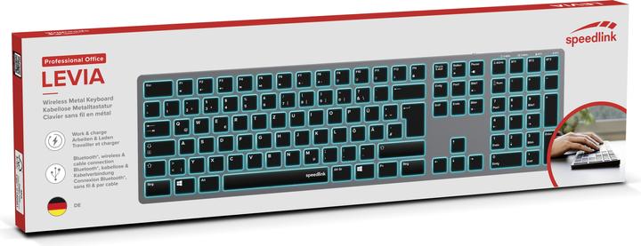 Actual product image Speedlink Keyboard LEVIA Illuminated Rechargeable, Bluetooth retail (DE, Wireless)