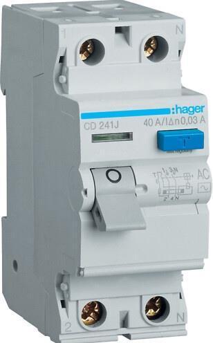 Produktbild Hager RCD 2P 25A 0,03A AC (CDC225J)
