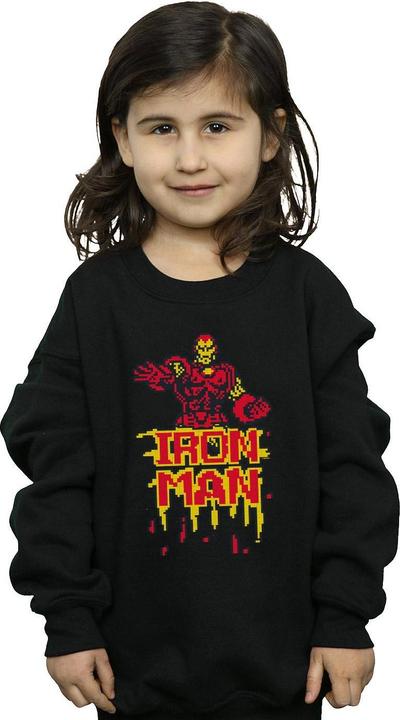 Actual product image Girls Iron Man Pixelated Sweatshirt (152, 158)