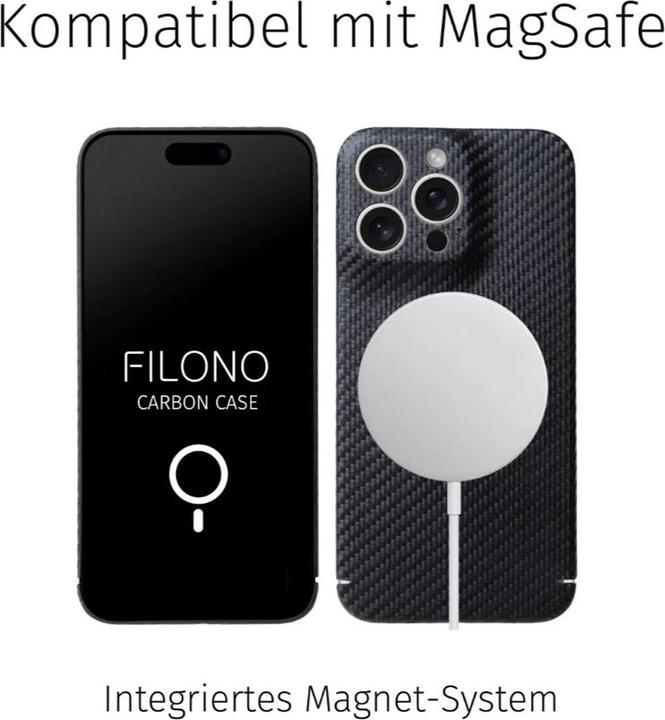 Produktbild Filono Carbon Case iPhone 16 Plus MagSafe kompatibel (Apple iPhone 16 Plus)