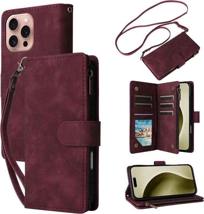 Produktbild Cover-Discount iPhone 16 Pro - Brieftaschen Hülle mit Umhängeband (Apple iPhone 16 Pro)