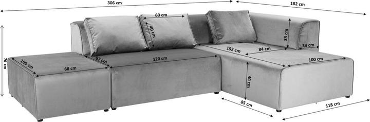 Actual product image Kare Design Ottoman Infinity Grey Right (Chaise longue)