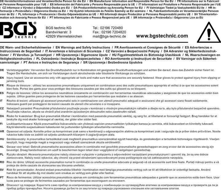 Immagine prodotto BGS Raccordo a innesto pneumatico 10 mm (3/8") filettatura esterna