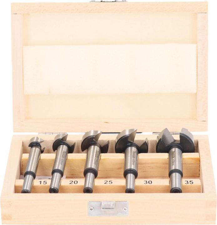 Actual product image Makita Forstner bit set (15 millimetres, 25 millimetres, 30 millimetres, 35 millimetres, 20 mm)