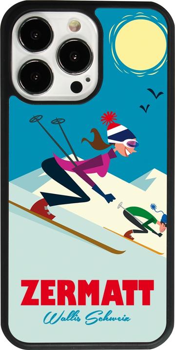 Image du produit PhoneLook Coque Silicone rigide noir Zermatt Ski Downhill (Apple iPhone 13 Pro)