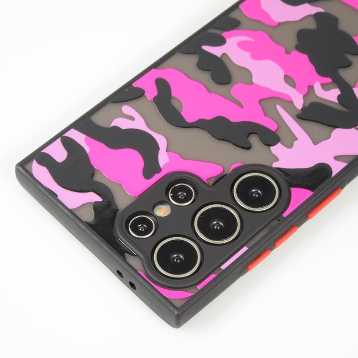 Produktbild PhoneLook Hülle Semi Transparent blurry Design Camouglage Violett (Samsung Galaxy S24 Ultra)