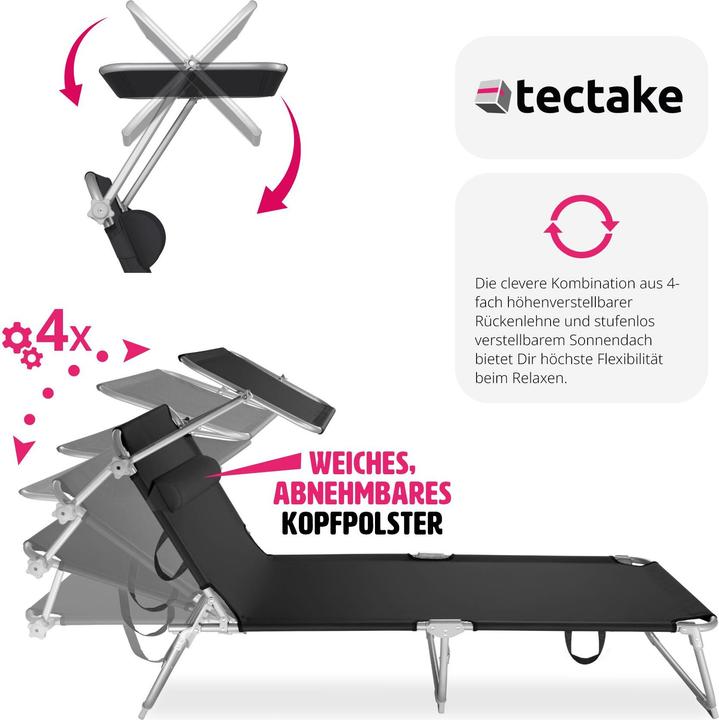 Produktbild tectake Gartenliege (190 cm)