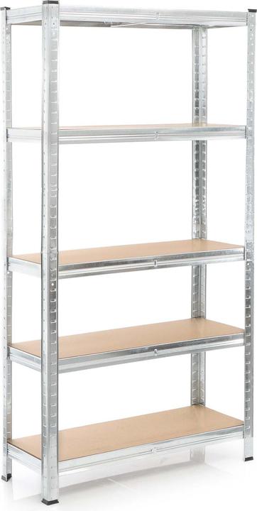 Actual product image Wiltec Heavy-duty Shelving System Zincked Boltless Steel 180x90x40cm Total Load of 875kg 5 Racks