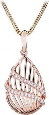 Actual product image Silver Cat Stylish pink gilded necklace with zircons SC426