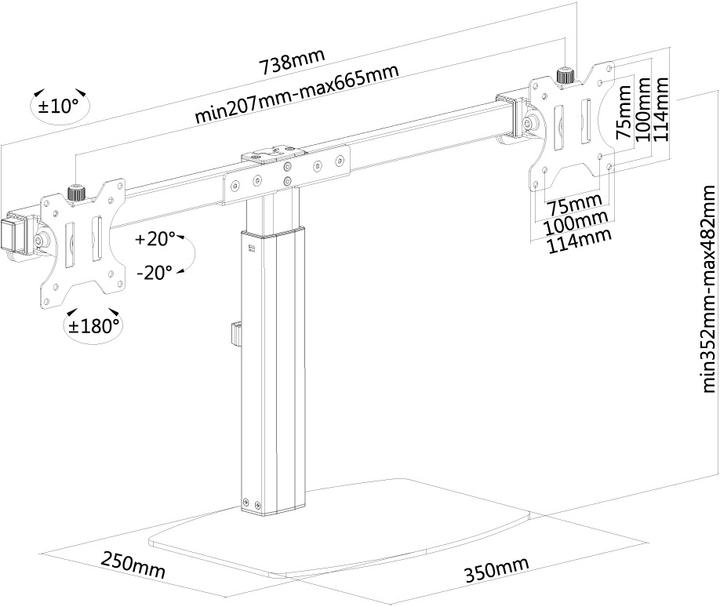 Actual product image Neomounts Table mounting (Table, 27.01")