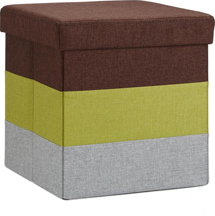 Actual product image Relaxdays Padded Striped Ottoman