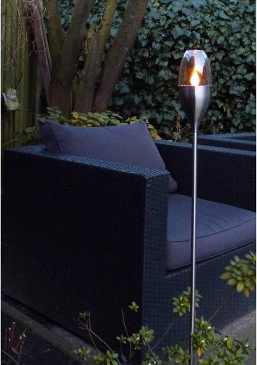 Actual product image Solar garden torch stainless steel H x 112 cm