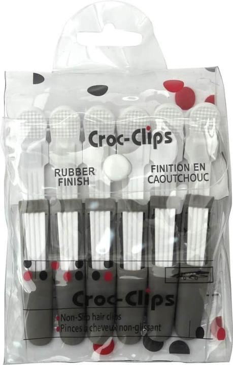Bate Croc Haar Klammern Plastik 6 Stück (Grau-Weiss) (6 Stk.)