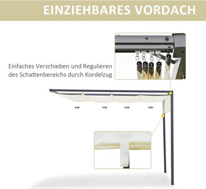 Immagine prodotto Swisshandel24 Pergola gazebo 3x3m gazebo da giardino gazebo BBQ con tetto in tessuto resistente alle intemperie (300 cm, 300 cm)