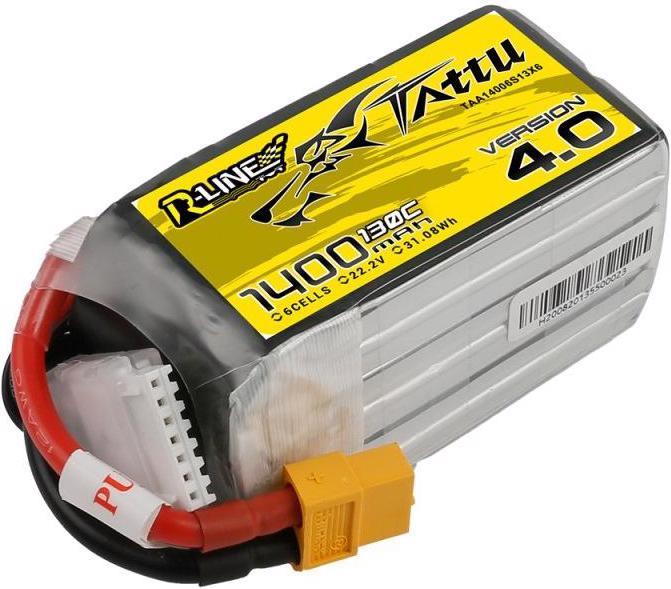 Actual product image Tattu RC Battery LiPo 1400 mAh 22.2 V 130C R-Line, V4.0 (22.20 V, 1400 mAh)