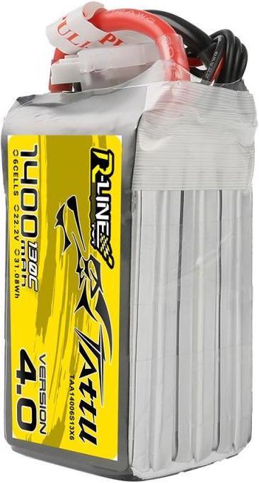 Actual product image Tattu RC Battery LiPo 1400 mAh 22.2 V 130C R-Line, V4.0 (22.20 V, 1400 mAh)
