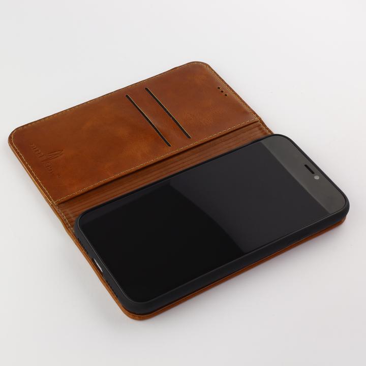 Actual product image Fierre Shann Fourre Flip cuir véritable (Apple iPhone 13 Pro Max)