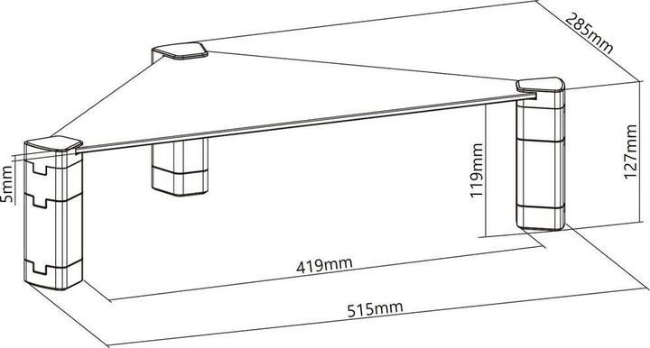 Immagine prodotto myWall Scaffale angolare in vetro per schermi piatti
