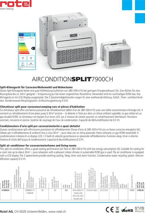 Actual product image Rotel Split air conditioner 5000 BTU (12 m², 5000 BTU/h)