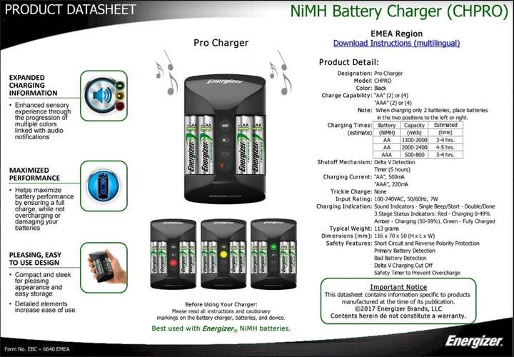 Actual product image Energizer Recharge Pro (4 pcs., AA, 2000 mAh, Battery + charger)
