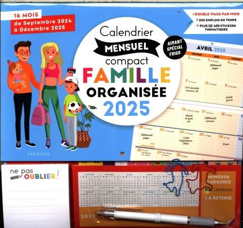 Image du produit Larousse pratique Calendrier mensuel compact famille organisée 2025 (Français)