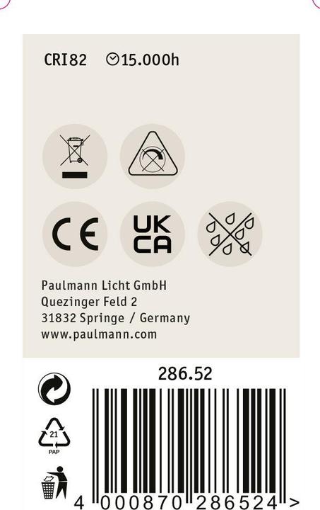 Actual product image Paulmann Drop (E14, 6.50 W, 806 lm, 1 x, E)