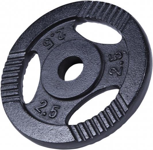 Produktbild Gorilla Sports Hantelscheibe Guss Gripper Schwarz 0,5-20 KG (1 x 2.5 kg)