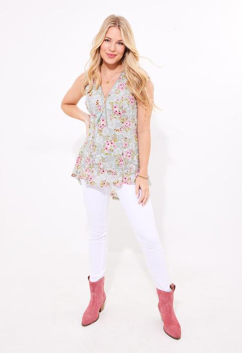 Produktbild Joe Browns Lace Zip Neck Floral Sleeveless Top (38)