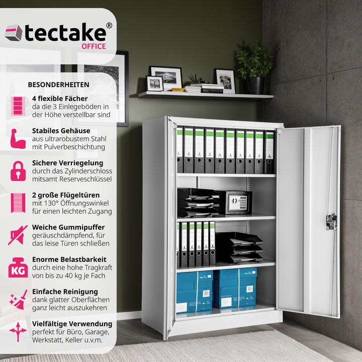 Immagine prodotto tectake Armadio di archiviazione (90 x 40 x 140 cm)