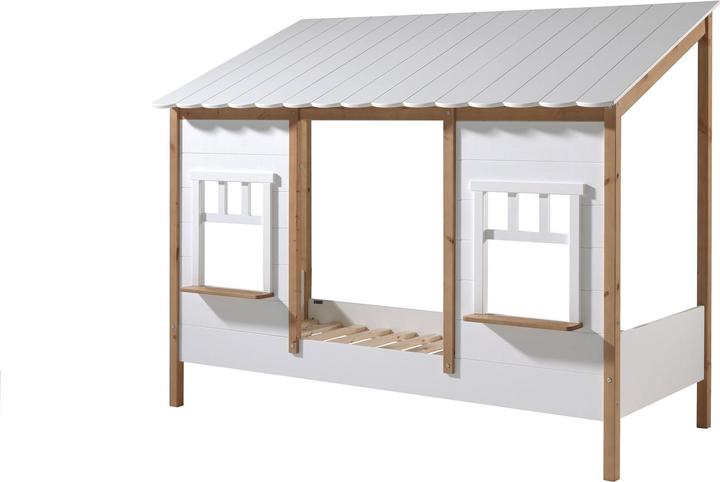 Image du produit Vipack Lit d'appoint avec toit en pin, coffre de rangement inclus (90 x 200 cm)