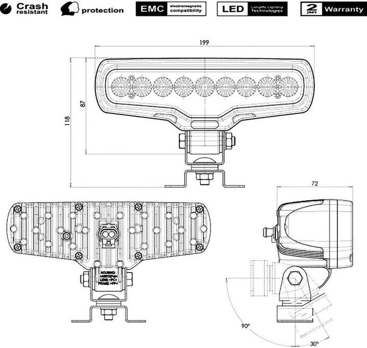 Produktbild WAS Arbeitsscheinwerfer LED Arbeitscheinwerfer W136 fokussierende Ausleuchtung (4100 lm)