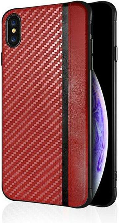 Actual product image König Design Mobile Phone Cover for Samsung Galaxy A30 Case Cover Shell Carbon Optics Bumper Red New (Samsung Galaxy A30)