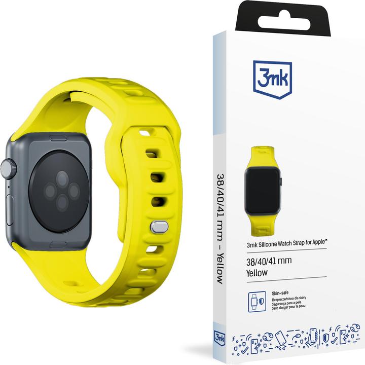 Image du produit 3MK Silicone Watch Strap żółty/yellow dla Apple Watch 38/40/41mm (Silicone, Acier inoxydable)