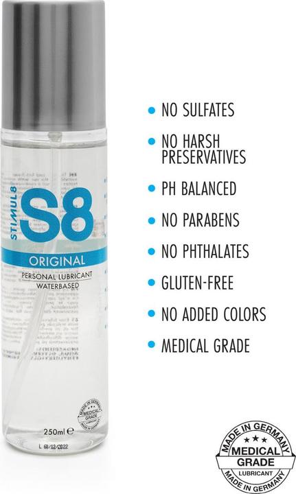 Actual product image Stimul8 S8 Waterbased Lube 250ml (250 ml)