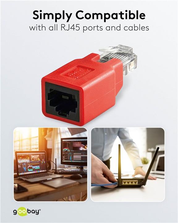 Image du produit Goobay Adaptateur modulaire croisé RJ45 CAT 5e (Accessoires pour câbles, Accessoires réseau)