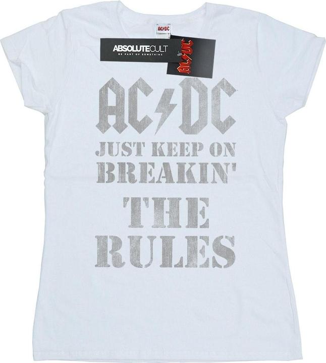 AC/DC WomensLadies Just Keep On Breaking The Rules TShirt aus Baumwolle